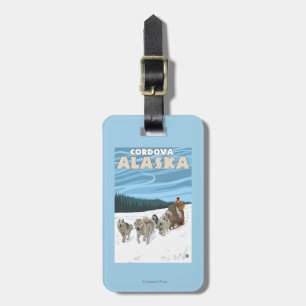 HundeSledding Szene - Cordova, Alaska Gepäckanhänger