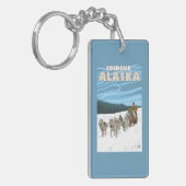 HundeSledding Szene - Cordova, Alaska Schlüsselanhänger (Vorderseite links)