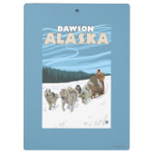 HundeSledding Szene - Dawson, Alaska Klemmbrett (Rückseite)