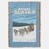 HundeSledding Szene - Katmai, Alaska Decke (Vorderseite Vertikal)