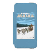 HundeSledding Szene - Katmai, Alaska Incipio iPhone Geldbeutel-Hülle (Folio Vorderseite)