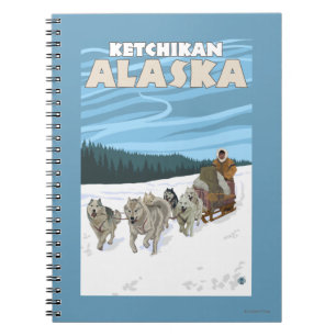 HundeSledding Szene - Ketchikan, Alaska Notizblock