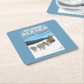 HundeSledding Szene - Ketchikan, Alaska Rechteckiger Pappuntersetzer (angewinkelt)