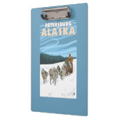 HundeSledding Szene - Petersburg, Alaska Klemmbrett (Links)