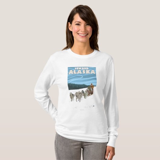 HundeSledding Szene - Seward, Alaska T-Shirt (Vorne ganz)
