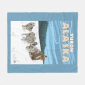 HundeSledding Szene - Yukon, Alaska Fleecedecke (Vorderseite (Horizontal))