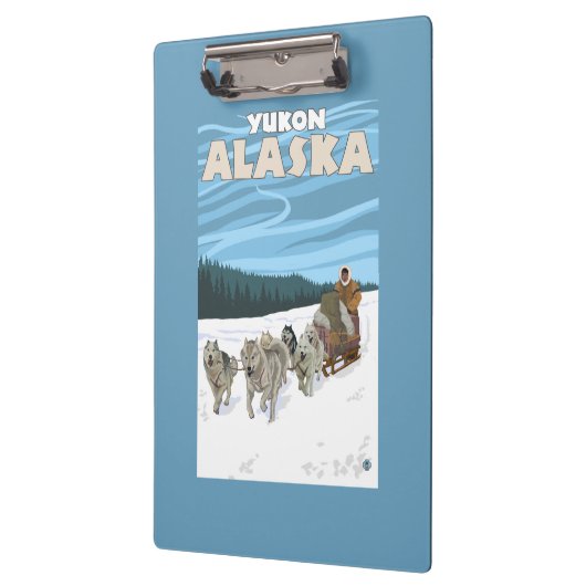HundeSledding Szene - Yukon, Alaska Klemmbrett (Links)