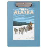 HundeSledding Szene - Yukon, Alaska Klemmbrett (Vorderseite)