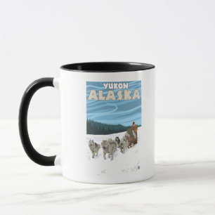 HundeSledding Szene - Yukon, Alaska Tasse