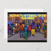 Hundestadt - DETROIT Feiertagspostkarte (Vorne/Hinten)
