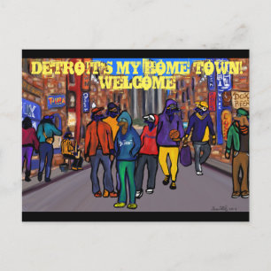 Hundestadt - DETROIT Feiertagspostkarte