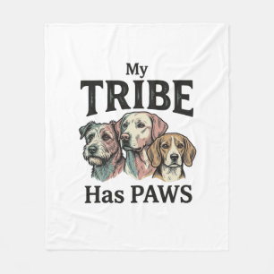 Hundestamm hat Pfoten Vintage Gravur Design_1 Fleecedecke