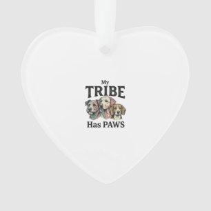 Hundestamm hat Pfoten Vintage Gravur Design_1 Ornament