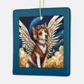 Hundesteampunk-Flügel Keramikornament (Links)