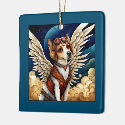 Hundesteampunk-Flügel Keramikornament (Links)