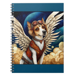 Hundesteampunk-Flügel Notizblock