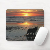 Hundestrand-Sonnenuntergang Mousepad (Mit Mouse)