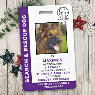 Hundesuche und Rettungs-ID SAR K9 Foto für benutze Ausweis