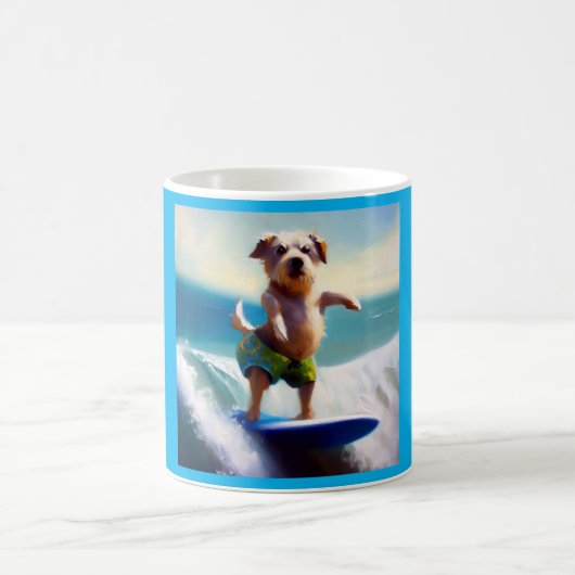 Hundesurfen Kaffeetasse (Mittel)