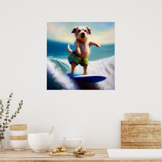 Hundesurfen Poster (Küche)