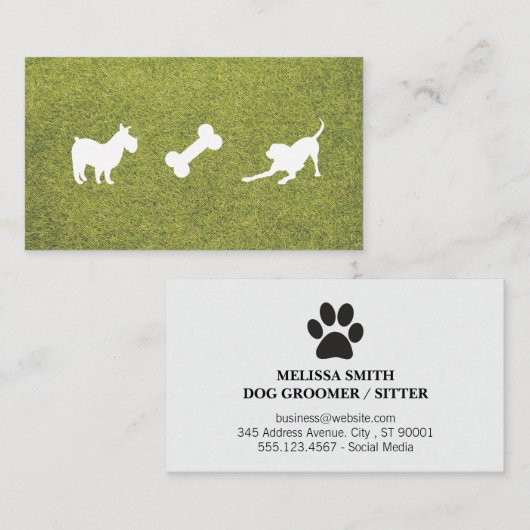 Hundesymbole | Knochenturf | Ausbilder Visitenkarte (Vorne/Hinten)