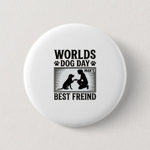 Hundetag Manns Bester Freund Vintage Button