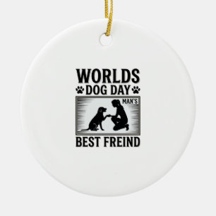 Hundetag Manns Bester Freund Vintage Keramik Ornament