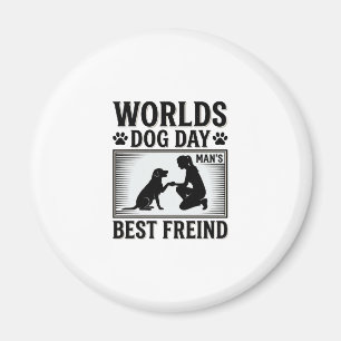 Hundetag Manns Bester Freund Vintage Magnet