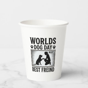 Hundetag Manns Bester Freund Vintage Pappbecher