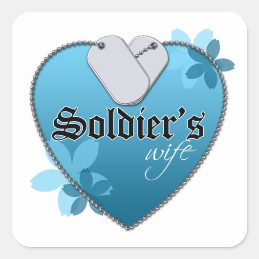 Hundetags in Herzform Quadratischer Aufkleber (Vorderseite)