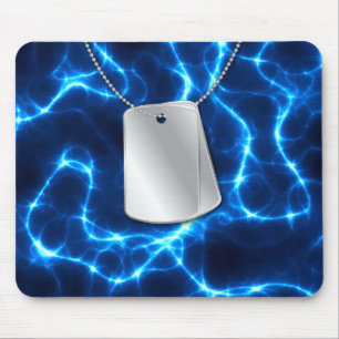 Hundetags und Blaue Blitze Mousepad
