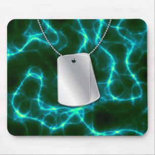 Hundetags und grünes Blitzlicht Mousepad