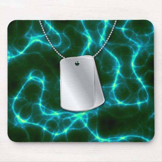 Hundetags und grünes Blitzlicht Mousepad (Vorne)