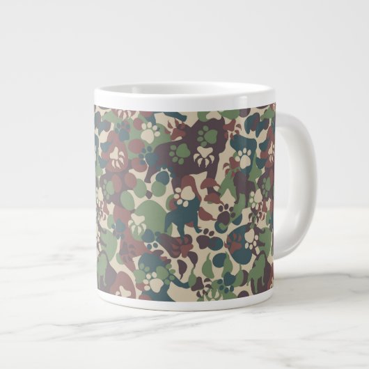 Hundetarnungs-Muster Jumbo-Tasse (Vorderseite Rechts)
