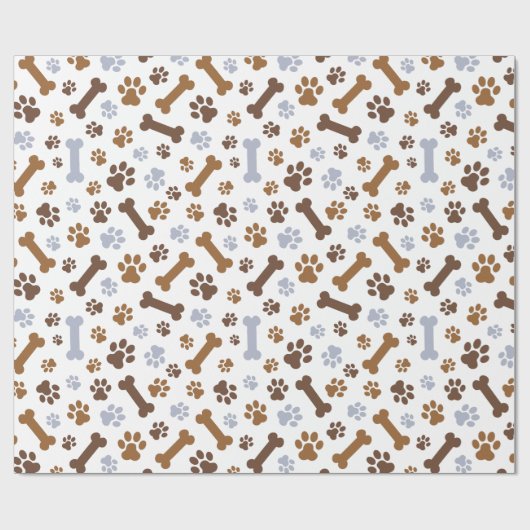 Hundetatze druckt Muster Geschenkpapier (Flach)