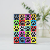 Hundetatze gefärbt postkarte (Stehend Vorderseite)