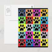 Hundetatze gefärbt postkarte (Vorne/Hinten)