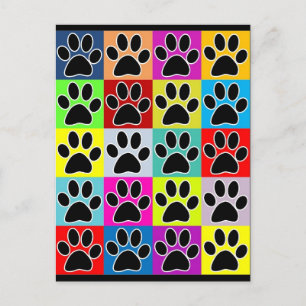 Hundetatze gefärbt postkarte