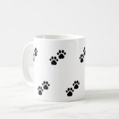 Hundetatzen auf Weiß Kaffeetasse (Vorderseite Links)