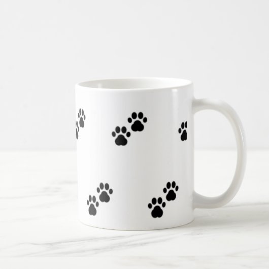 Hundetatzen auf Weiß Kaffeetasse (Rechts)
