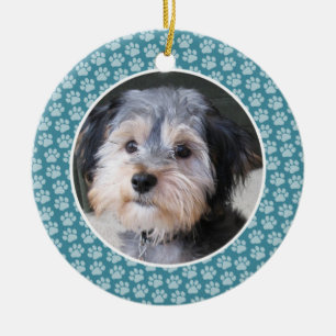 Hundetatzen-Druck-Foto-Feld - einseitig Keramik Ornament