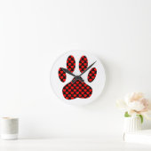 Hundetatzen-Druck mit Herzen Runde Wanduhr (Zuhause)