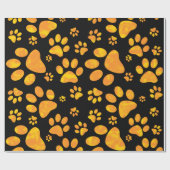 Hundetatzen-Druck-Muster-orange Gelb Geschenkpapier (Flach)