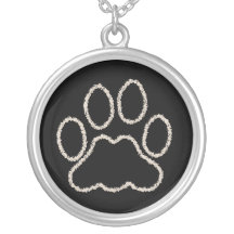 Hundetatzen-Druck-Sterlinghalsketten-Schmuck