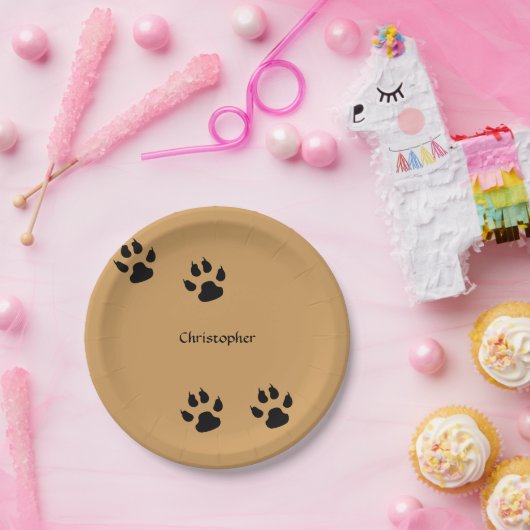 Hundetatzen-Drucke (Änderungshintergrund) Pappteller (Party)