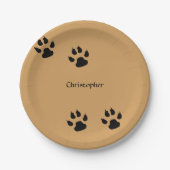 Hundetatzen-Drucke (Änderungshintergrund) Pappteller (Vorderseite)