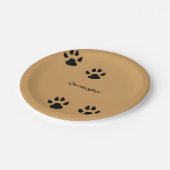 Hundetatzen-Drucke (Änderungshintergrund) Pappteller (Schrägansicht)