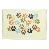 Hundetatzen-Druckmuster Kissenbezug (Rückseite-Links)