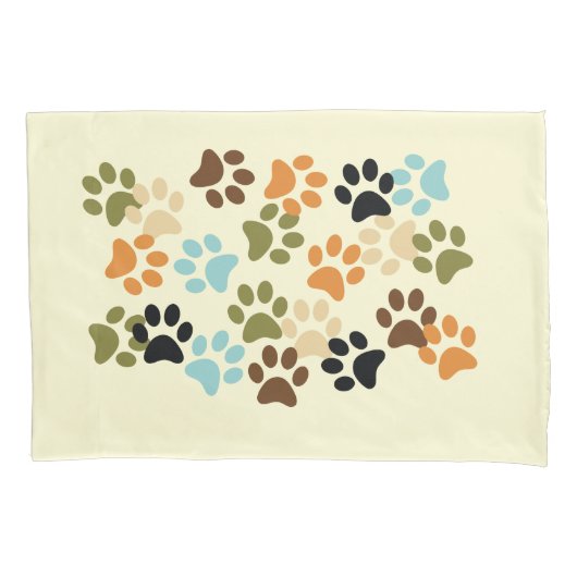 Hundetatzen-Druckmuster Kissenbezug (Vorderseite-Links)