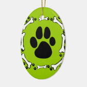 Hundetatzen und Hundeknochen Keramik Ornament (Links)